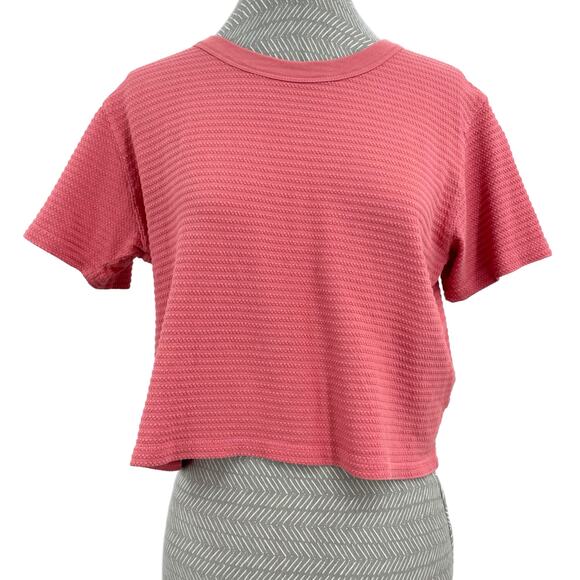 Big Bud Press Pink Honeycomb Texture Thermal Raspberry Crop Top Unisex Size XXS - Picture 1 of 5
